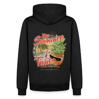 Summer Time Shark Flamingo Pineapple - Men’s Premium Organic Hoodie - black - Back - Nico (187cm)