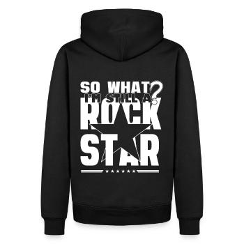 Na und ich bin ein Rock Star - Männer Premium Bio Hoodie - Schwarz - Hinten - Nico (187cm)
