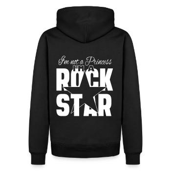 Ich bin keine Prinzessin Ich bin ein Rock Star - Männer Premium Bio Hoodie - Schwarz - Hinten - Nico (187cm)
