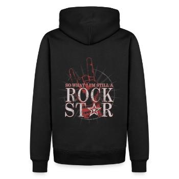 Na und ich bin ein Rock Star - Männer Premium Bio Hoodie - Schwarz - Hinten - Nico (187cm)