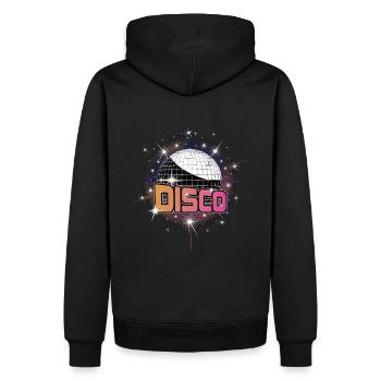 Disco Ball Club Party Sterne Retro - Männer Premium Bio Hoodie - Schwarz - Hinten - Nico (187cm)