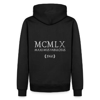 1960 - Le plus grand des légendaires - MCMLX - Sweat à capuche Premium bio Homme - noir - Dos - Nico (187cm)