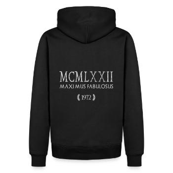 1972 - Le plus grand des légendaires - MCMLXXII - Sweat à capuche Premium bio Homme - noir - Dos - Nico (187cm)