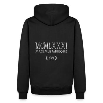 1981 - Le plus grand des légendaires - MCMLXXXI - Sweat à capuche Premium bio Homme - noir - Dos - Nico (187cm)
