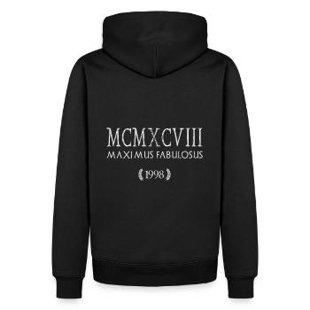 1998 - Le plus grand des légendaires - MCMXCVIII - Sweat à capuche Premium bio Homme - noir - Dos - Nico (187cm)