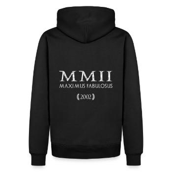 2002 - Le plus grand des légendaires - MMII - Sweat à capuche Premium bio Homme - noir - Dos - Nico (187cm)