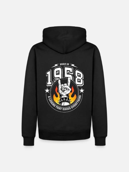 1958 Birthday, rocks everything - Men’s Premium Organic Hoodie - black