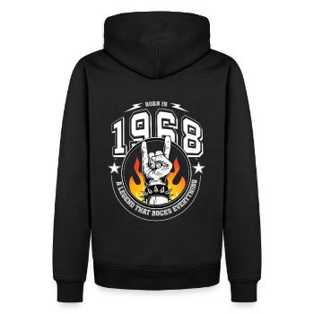 1968 Anniversaire, tout bascule - Sweat à capuche Premium bio Homme - noir - Dos - Nico (187cm)