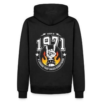 1971 Anniversaire, berce tout - Sweat à capuche Premium bio Homme - noir - Dos - Nico (187cm)