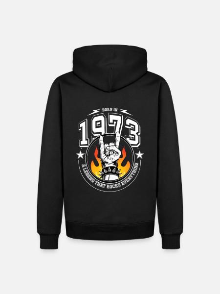 1973 Birthday, rocks everything - Men’s Premium Organic Hoodie - black