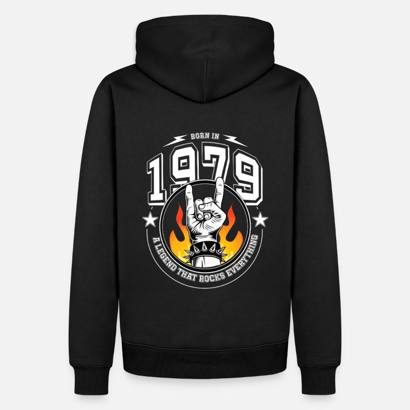 1979 Anniversaire, tout bascule - Sweat à capuche Premium bio Homme - noir