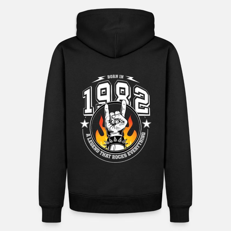1982 Anniversaire, berce tout - Sweat à capuche Premium bio Homme - noir