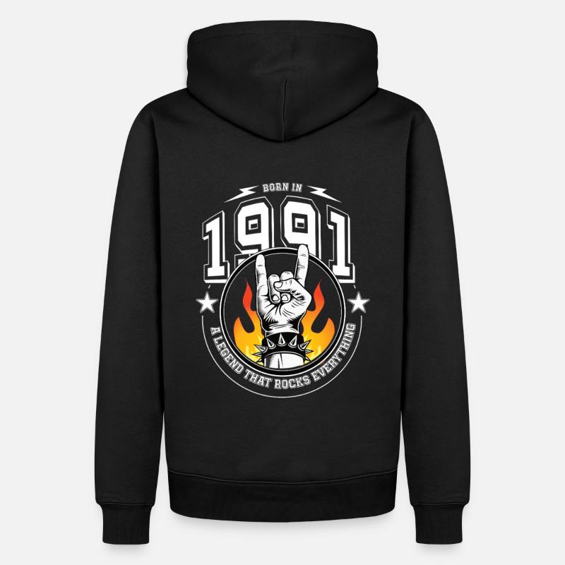 1991 Anniversaire, tout bascule - Sweat à capuche Premium bio Homme - noir