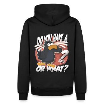 Do you have a bird? Or what? funny raven - Men’s Premium Organic Hoodie - black - Back - Nico (187cm)