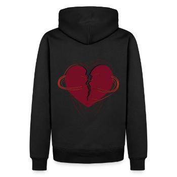 gebrochenes Herz mit Unendlichkeitszeichen - Männer Premium Bio Hoodie - Schwarz - Hinten - Nico (187cm)