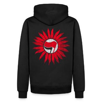 ANTIFASCHIST ACTION ANTIFA INTERNATIONAL - Men’s Premium Organic Hoodie - black - Back - Nico (187cm)