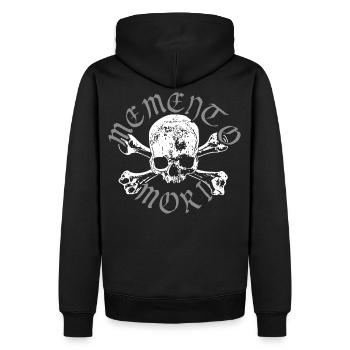 Memento Mori - Skull 'n' Bones - Männer Premium Bio Hoodie - Schwarz - Hinten - Nico (187cm)