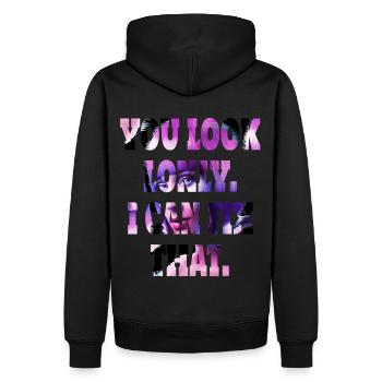 Vous avez l’air seul. Je peux régler ce problème. Femme cyborg. - Sweat à capuche Premium bio Homme - noir - Dos - Nico (187cm)