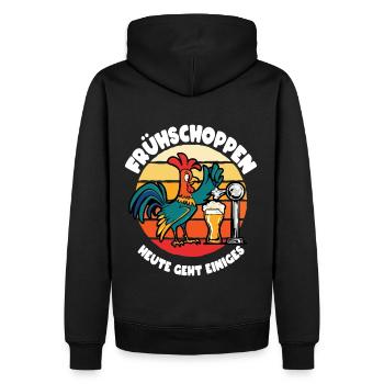 Frühschoppen Zapfhahn - Männer Premium Bio Hoodie - Schwarz - Hinten - Nico (187cm)