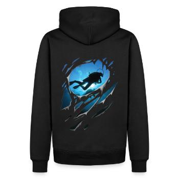 Fissures déchirées de cadeau de plongée - Sweat à capuche Premium bio Homme - noir - Dos - Nico (187cm)