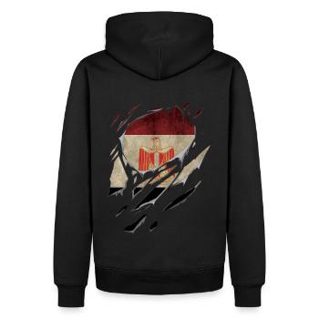 Ripped Egypt Flag Gift Cracks - Men’s Premium Organic Hoodie - black - Back - Nico (187cm)