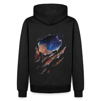 Astronomie Carina nebula galaxy zerrissen Geschenk - Männer Premium Bio Hoodie - Schwarz - Hinten - Nico (187cm)