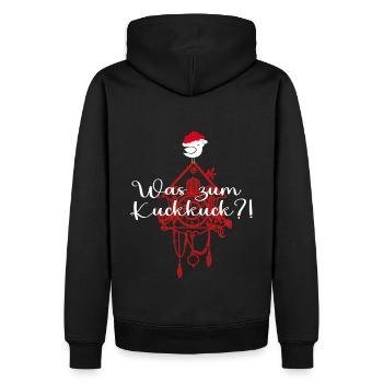 Schwarzwald Design "Was zum Kuckkuck" - Männer Premium Bio Hoodie - Schwarz - Hinten - Nico (187cm)