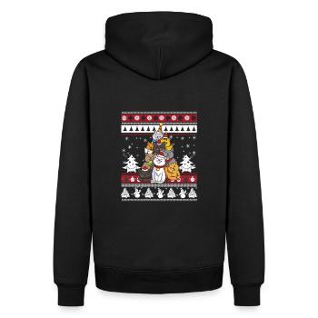 Arbre à chat de Noël - Sweat à capuche Premium bio Homme - noir - Dos - Nico (187cm)
