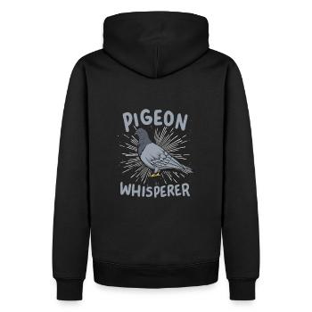 Pigeon Pigeon Whisperer - Men’s Premium Organic Hoodie - black - Back - Nico (187cm)
