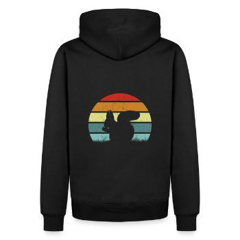 Squirrel Retro Squirrel Lover - Men’s Premium Organic Hoodie - black - Back - Nico (187cm)