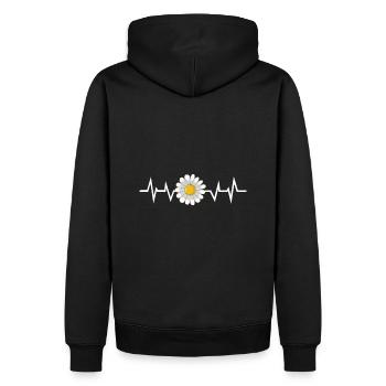 Flower Daisy Heartbeat - Men’s Premium Organic Hoodie - black - Back - Nico (187cm)