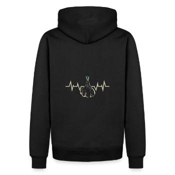 Knoblauch Pflanze - Männer Premium Bio Hoodie - Schwarz - Hinten - Nico (187cm)