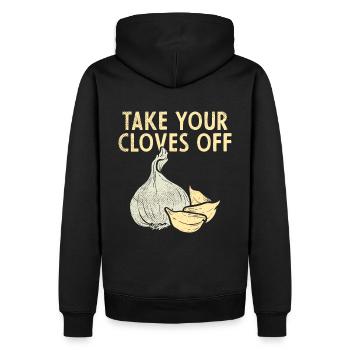 Knoblauch Pflanze - Männer Premium Bio Hoodie - Schwarz - Hinten - Nico (187cm)