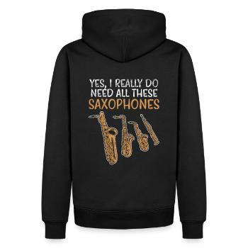 Saxophone Types - Men’s Premium Organic Hoodie - black - Back - Nico (187cm)