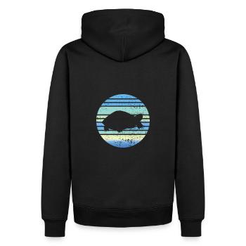 Sea Turtle Retro Graphic - Men’s Premium Organic Hoodie - black - Back - Nico (187cm)