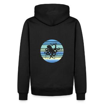 Octopus Meeresbiologe - Männer Premium Bio Hoodie - Schwarz - Hinten - Nico (187cm)