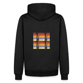 Conception de trompette vintage - Sweat à capuche Premium bio Homme - noir - Dos - Nico (187cm)