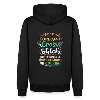Weekend Forecast Cross Stitch - Men’s Premium Organic Hoodie - black - Back - Nico (187cm)