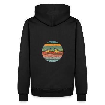 Meisen Vögel Vogelbeobachtung - Männer Premium Bio Hoodie - Schwarz - Hinten - Nico (187cm)