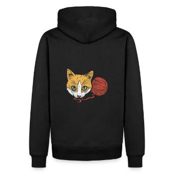 Crochet de fil de chat - Sweat à capuche Premium bio Homme - noir - Dos - Nico (187cm)