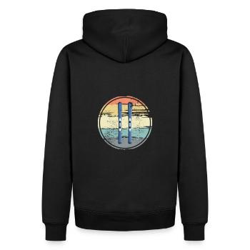 Planches de ski Vintage - Sweat à capuche Premium bio Homme - noir - Dos - Nico (187cm)