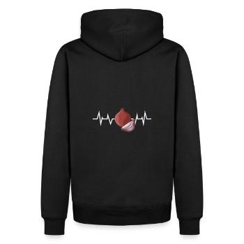 Rythme cardiaque d’oignon - Sweat à capuche Premium bio Homme - noir - Dos - Nico (187cm)