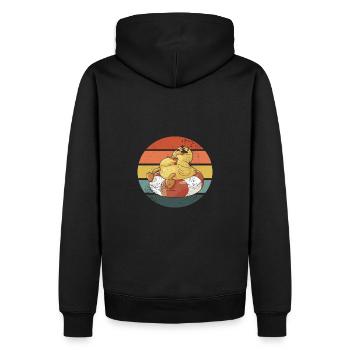 Bain Canard Caoutchouc Canard Rétro - Sweat à capuche Premium bio Homme - noir - Dos - Nico (187cm)