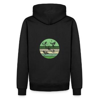 Oiseaux sur une branche - Sweat à capuche Premium bio Homme - noir - Dos - Nico (187cm)