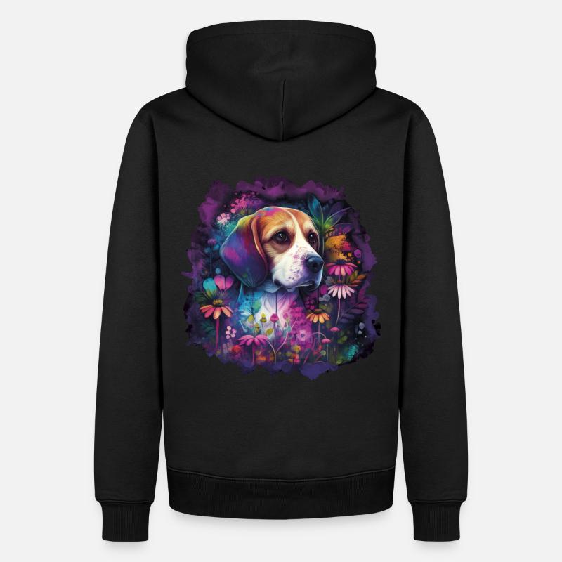 Beagle Beaglemotiv Geschenk - Männer Premium Bio Hoodie - Schwarz