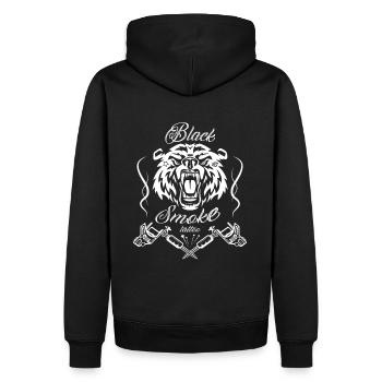 Tattoo Bear - Männer Premium Bio Hoodie - Schwarz - Hinten - Nico (187cm)