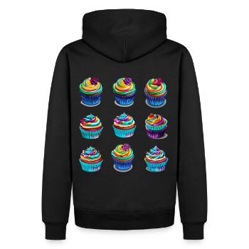 Tartelettes muffins - Sweat à capuche Premium bio Homme - noir - Dos - Nico (187cm)