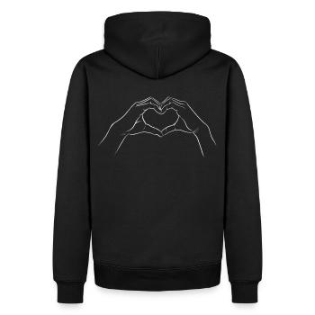 amour - Sweat à capuche Premium bio Homme - noir - Dos - Nico (187cm)
