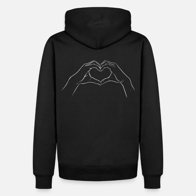 amour - Sweat à capuche Premium bio Homme - noir