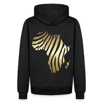 Carte Afrique Zebra Print Cool Safari Zebraprint - Sweat à capuche Premium bio Homme - noir - Dos - Nico (187cm)